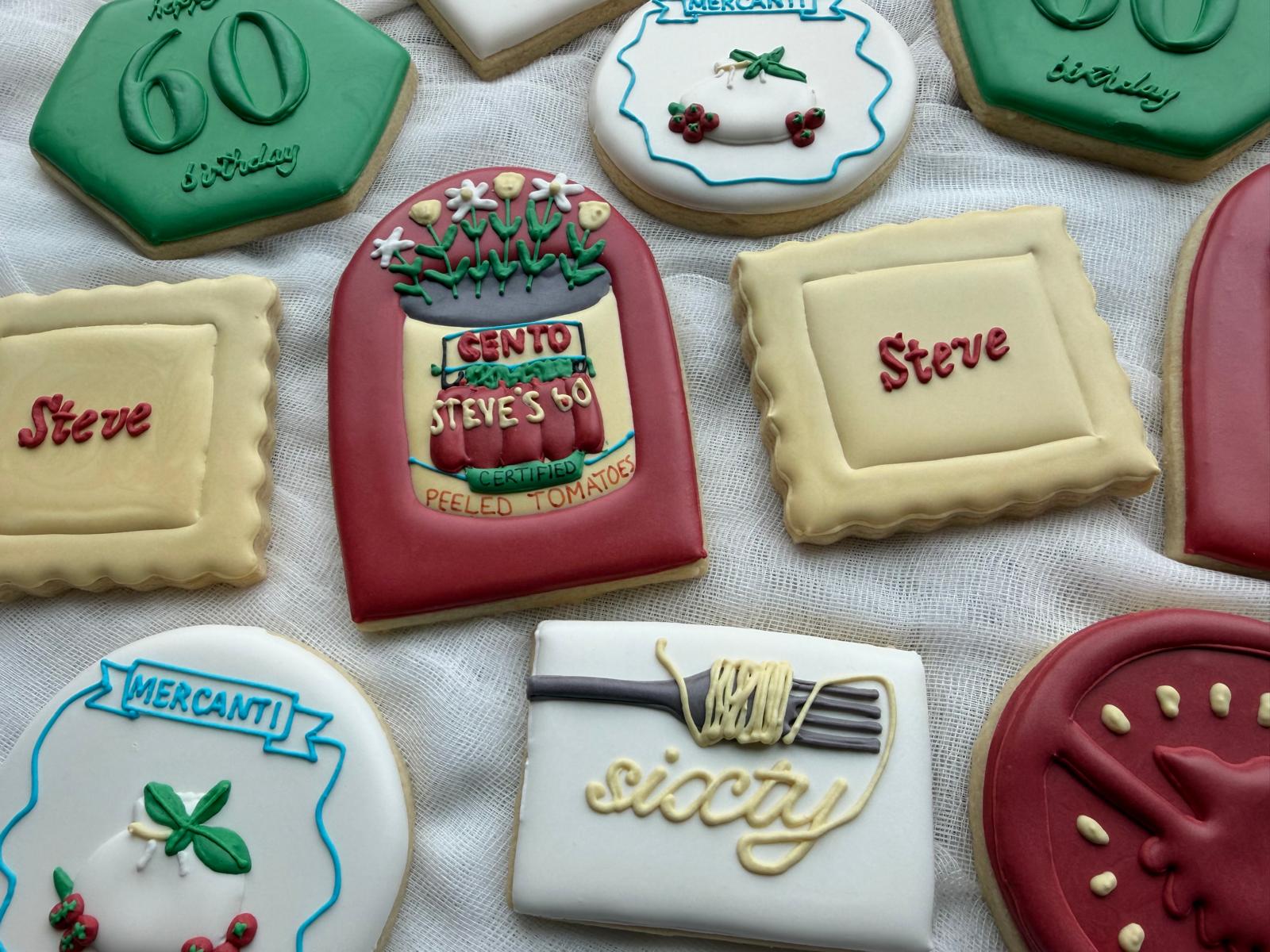 Italian-inspired custom cookie set